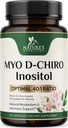 Myo-Inositol 2000mg Per Serving With D-Chiro - Optimal Ratio for Ovarian Support, Vegan Myo & D Chiro Supplement for Women's Natural Balance and Hormone Support, Vitamin B8, Non-GMO - 60 Capsules