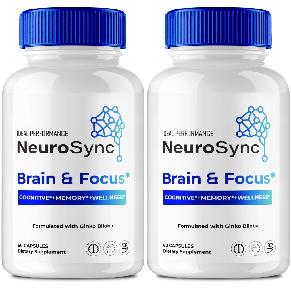 Neuro Sync Capsules - Neuro Sync Advanced Formula Nootropic Supplement Pills for Nerve and Brain Health Support, NeuroSync Brain and Focus All Natural Support Reviews (2 Pack)