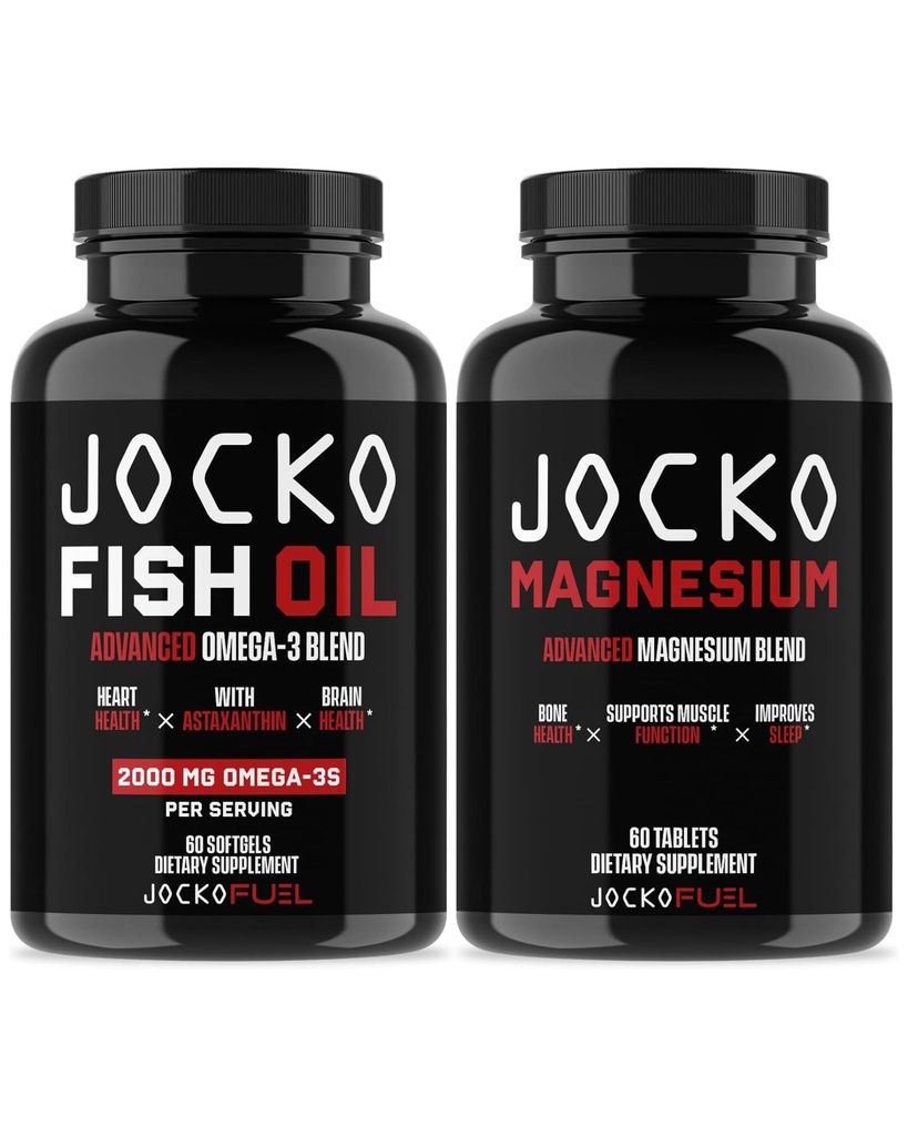 Jocko Fuel 2 Pack Supplement Bundle - Jocko Magnesium + Jocko Fish Oil
