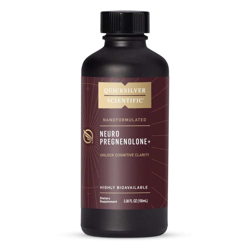 Quicksilver Scientific Neuro Pregnenolone+ - Brain Support Supplement for Neurological Health - Neuroactive Ingredients - Rapid Absorption - Vegan, Sugar-Free & Gluten-Free - 3.38 fl oz (20 Servings)