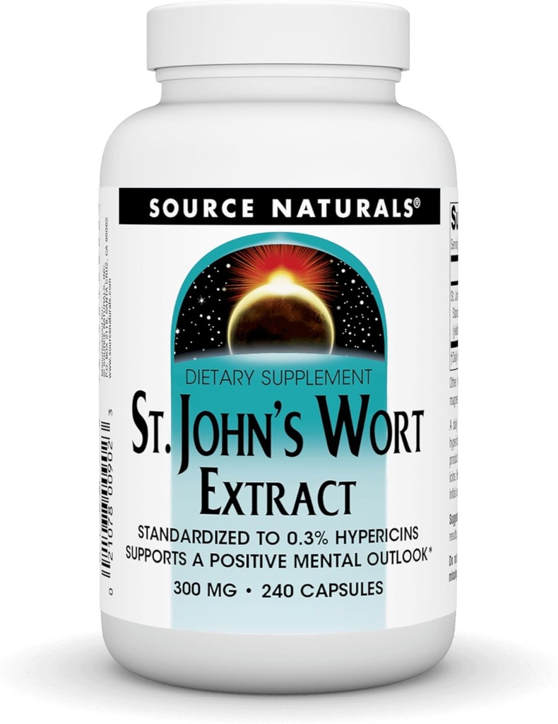 资料来源:St John's Wort 摘录 300 mg 支持积极的精神展望 - 240 Capsules
