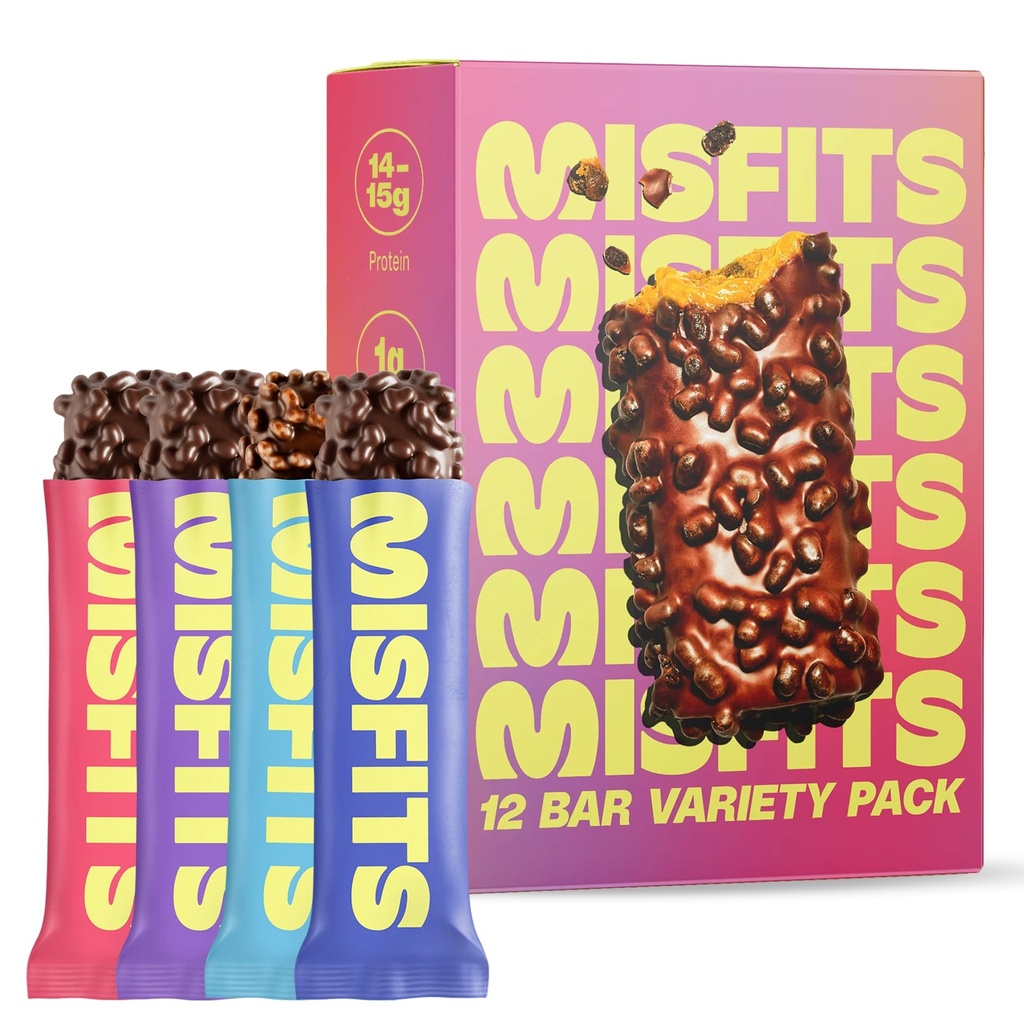 假蛋白棒 - 高蛋白糖棒 - Gluten Free Plant Based, Low Sugar & Carb, High Fiber Snacks - 12(4 Flavors) 品种包