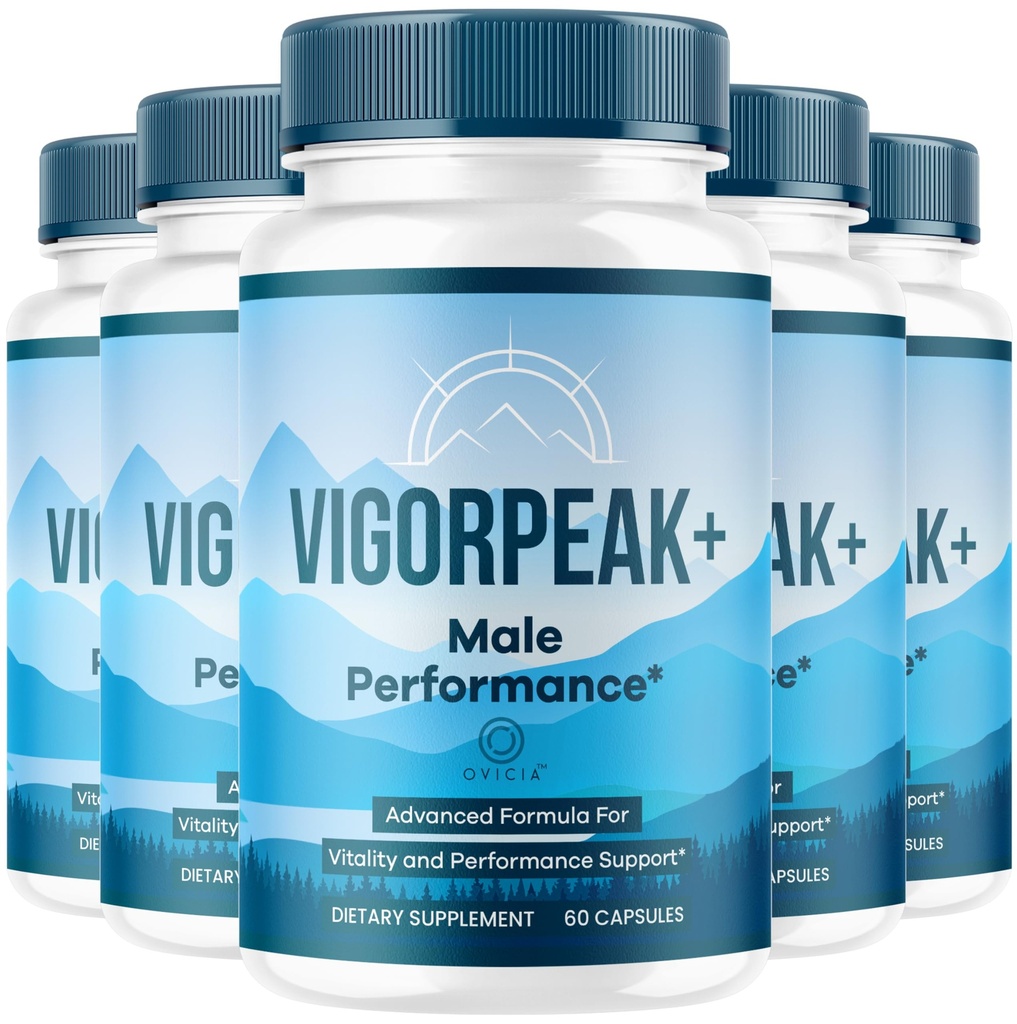 (5 Pack) Vigor Peak Capsules - Official VigorPeak Pills Advanced Premium Formula Support Maximum Strength, All Natural Ingredients Vitamins for Overall Health & Wellness, 300 Capsules for 5 Months