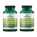 Swanson Milk Thetle, Dandelion & Yellow Dock - 草药肝脏支持补充剂 - 自然补充剂帮助维持总体健康和福祉 - (120 Capsules) (2 Pack)