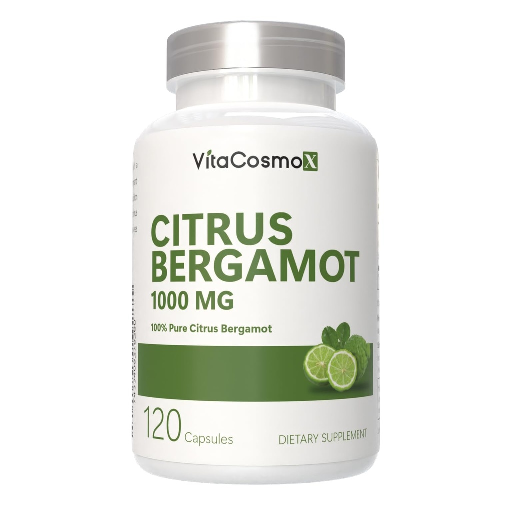 Citrus Bergamot Extract, 1000mg, Vegan Capsules, Daily Wellness Support, 120 Count, 100% Vegetarian, Non-GMO & Gluten Free