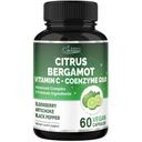 Cadane Citrus Bergamot Supplement with Vitamin C, CoQ10, Elderberry, Artichoke & Black Pepper | Heart & Wellness Support | Vegan, Non-GMO – 60 Capsules – 30-Day Supply