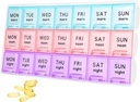 大型每周药丸组织者 3 Times A Day, Travel Pill cases, Moisture-Proof 7 Day Pill Contaner, Medicine Pill 组织者, 药丸维他命鱼油补充品的可携带性