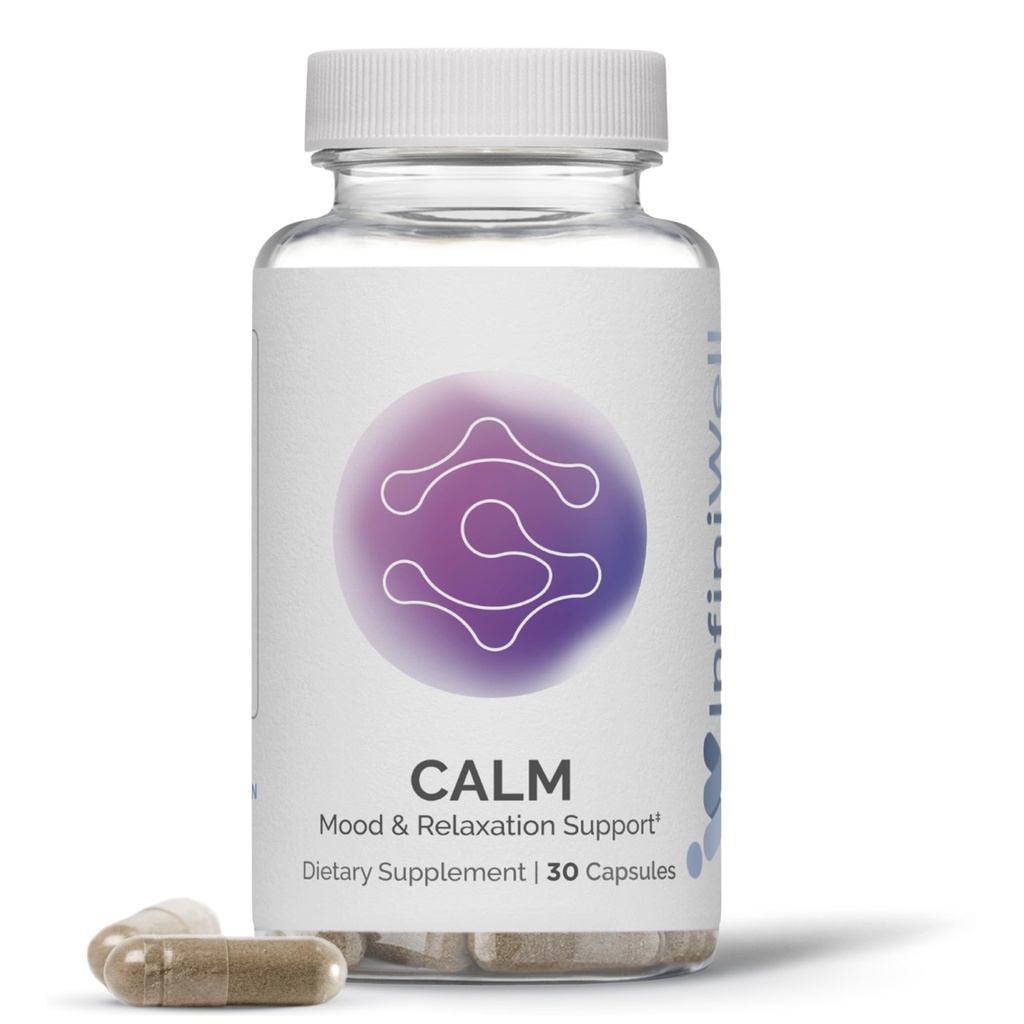 Infiniwell Calm - 对L-Theanine、Bacopa monnieri & DHH-B-支持放松、聚焦和精神清晰的成年人的Mood和认知支持补充(30 Capsules)