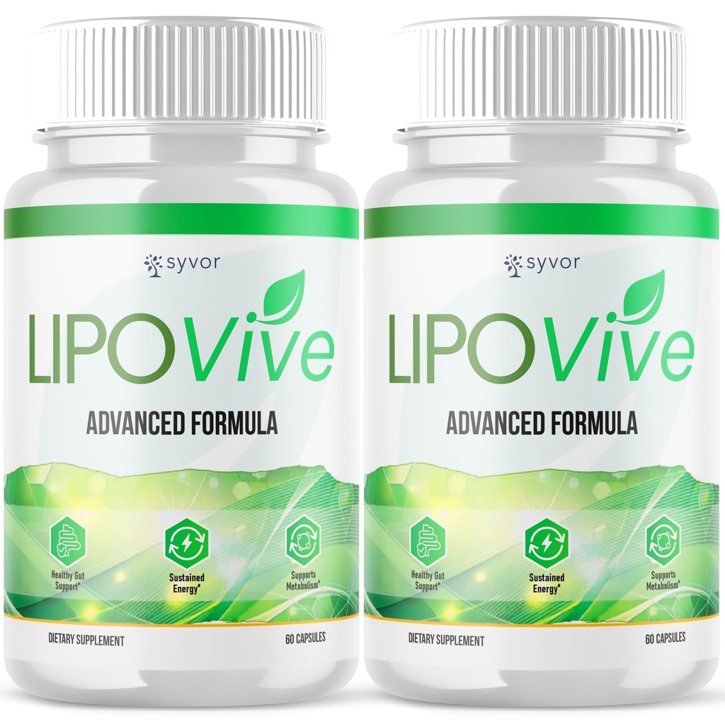 (2 Pack) Lipovive Capsules, Official Lipovive Pills with All Natural Ingredients, Advanced Formula Lipovivé Health & Active Lifestyle Support Pills Max Strength Vitamin for Women & Men (120 Capsules)