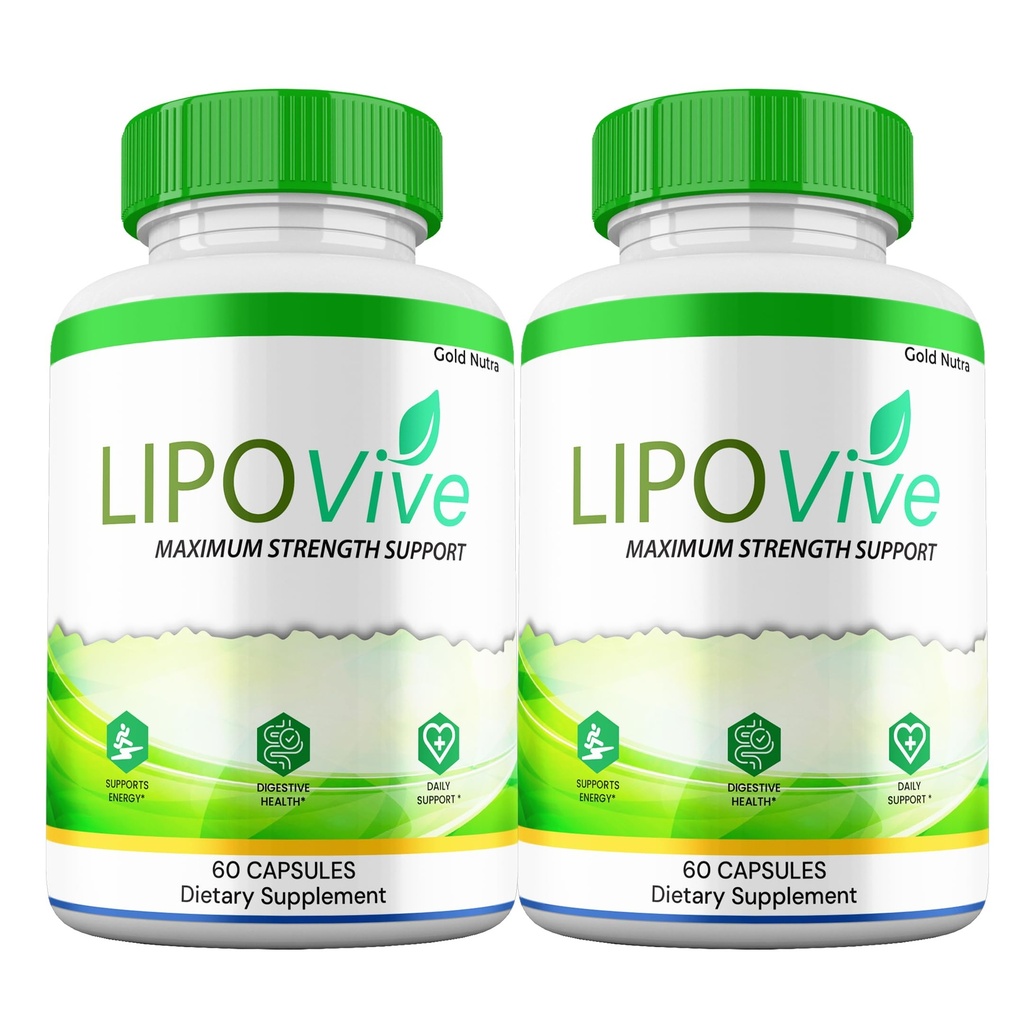 LipoVive Capsules, Maximum Strength Advanced Formula, Lipo Vive Pills Premium Supplement, All Natural Ingredients (2 Pack)
