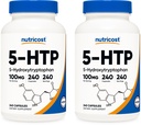 营养成本 5-HTP 100mg, 240 蔬菜卡普尔(5-Hydroxytryptophan) - 非GMO & Gluten Free(2瓶)
