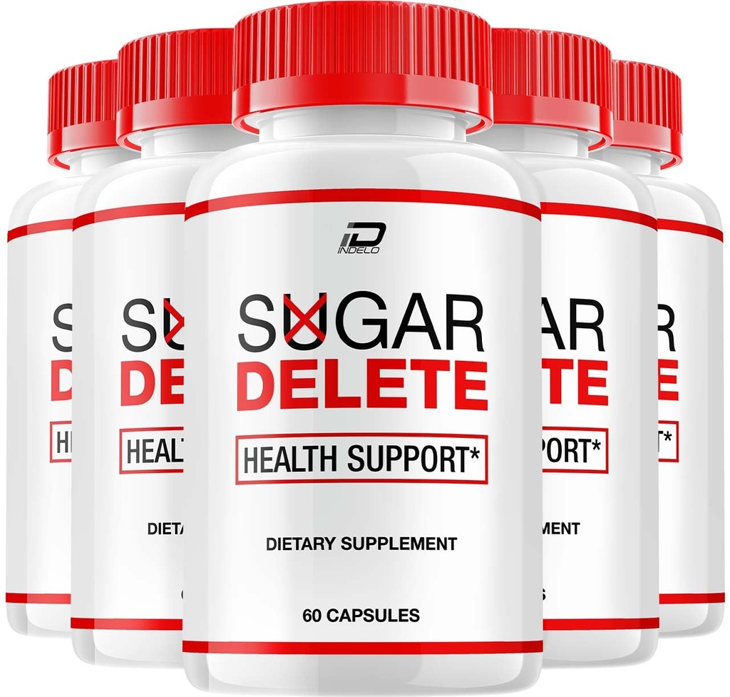 Sugar Delete Capsules – SugarDelete Sugar Optimizer Advanced Supplement, All Natural Formula to Maintain Healthy Levels, Maximum Strength, Sugar Delete Reviews (5 Pack - 300 Capsules)