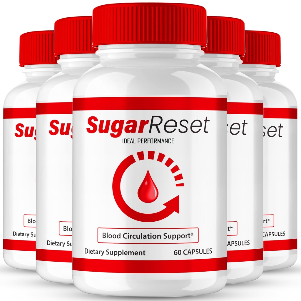 Sugar Reset Capsules, Official Sugar Reset Advanced Blood Formula Supplement Pills - Extra Strength, All Natural Healthy Circulation & Stable Levels, Advanced Sugar Reset Health Reviews (5 Pack)