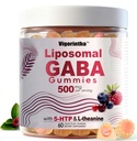 GABA Gummies with L-Theanine & 5-HTP, Melatonin Free Gummies, Liquid Filled Gummy Supplement for Daily Wellness and Balance, Easy-to-Take Format, 60 Count