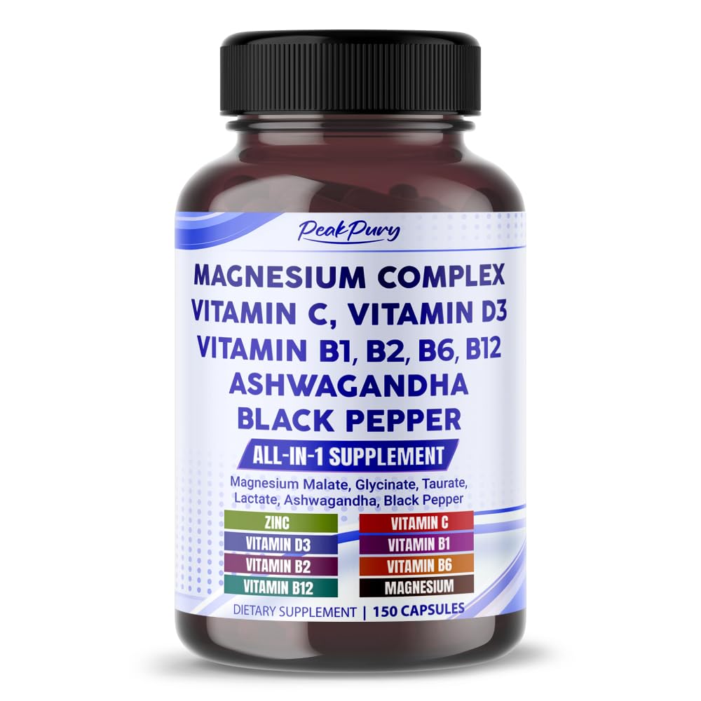 Magnesium Complex with 5-HTP, Ashwagandha, Saffron & Chamomile – Relaxation & Mood Support – 150 Capsules