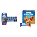 Pure Protein Chocolate Protein Shake 30g Protein, 12 Pack + Pure Protein Chocolate Salted Caramel Protein Bars 19g Protein, 12 Count