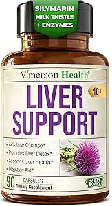 Vegan Liver Cleanse Detox & Reference – Dandelion Root Supplement with Milk Thetle & Artichoke Express for Enzyme Support, Energy & Health Digestion – 草本生物支持补编. 90盖,40+