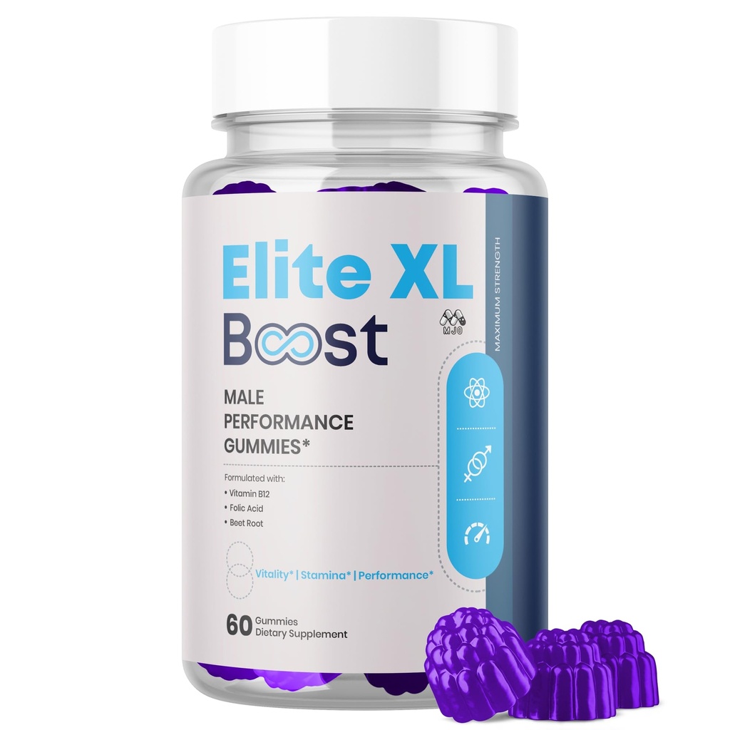 Elite XL Boost Gummies for Men, EliteXL Boost Male Performance Gummys with Natural Ingredients, Advanced Elite XLBoost Men's Performance Support Formula Chewable Multivitamin Supplement (60 Gummies)