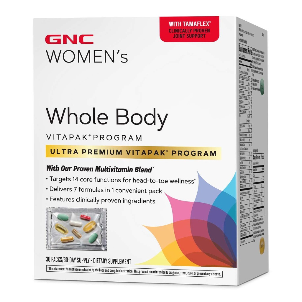 GNC Whole Body Vitapak Program, Ultra Premium, Proven Multivitamin Blend, 7 in 1 Formula, 30 Servings