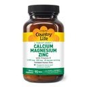 Country Life Calcium Magnesium Zinc with Vitamin D3 and L-Glutamic Acid, Dietary Supplement for Bone Support, Certified Gluten Free, 1000mg/500mg/25mg, 90 Tablets
