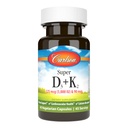 Carlson - Super D3 + K2, 125 mcg (5000 IU) Vitamin D3, 90 mcg Vitamin K2 as MK-7, Bone Support, Calcium Absorption, 45 Vegetarian Capsules