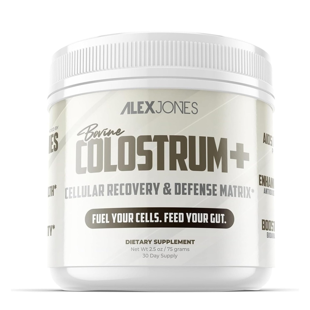 Bovine Colostrum Powder 20% IgG with IgM & IGA – Gut Health & Immune Support Supplement with Lactoferrin & Marshmallow Root – Non-GMO, GMP Certified, Made in USA – 30 Servings
