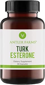 鹿角农场 - 100%纯突厥酮,60卡普尔,500mg – Ajuga Turkestanica 提取 Std.到10%的突厥酮,男性健康支持强抗氧化剂补充剂