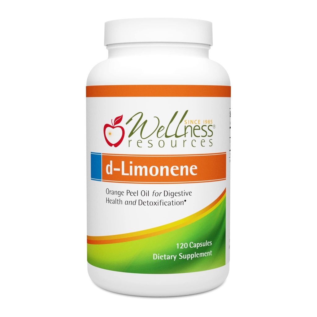 健康资源高可能性d-Limonene Capsules 1000mg, 120 Capsules - 用于消化健康的橙皮尔提取物, Heartburn, Acid Reflux, 解毒