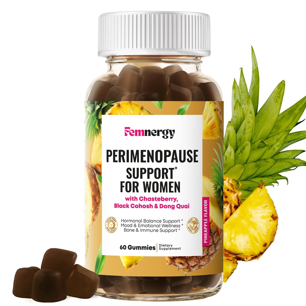 Perimenopause Support Gummies for Women - Menopause Relief Estrogen & Hormone Balance Supplement with Black Cohosh Chasteberry Vitamins D3 B6 for Hot Flashes Night Sweats & Mood Swings