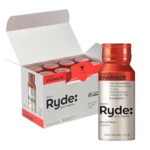 (原始内容存档于2019-03-02). Ryde: Energize Shot QQTropical Flavor QQ Green Tea Cafeine, Taurine, Ginseng extraction & B Vitamins QX0卡路里,0 Sugar QX2 FL OZ Shots QQQ Boosts 能量* (8 Pack).