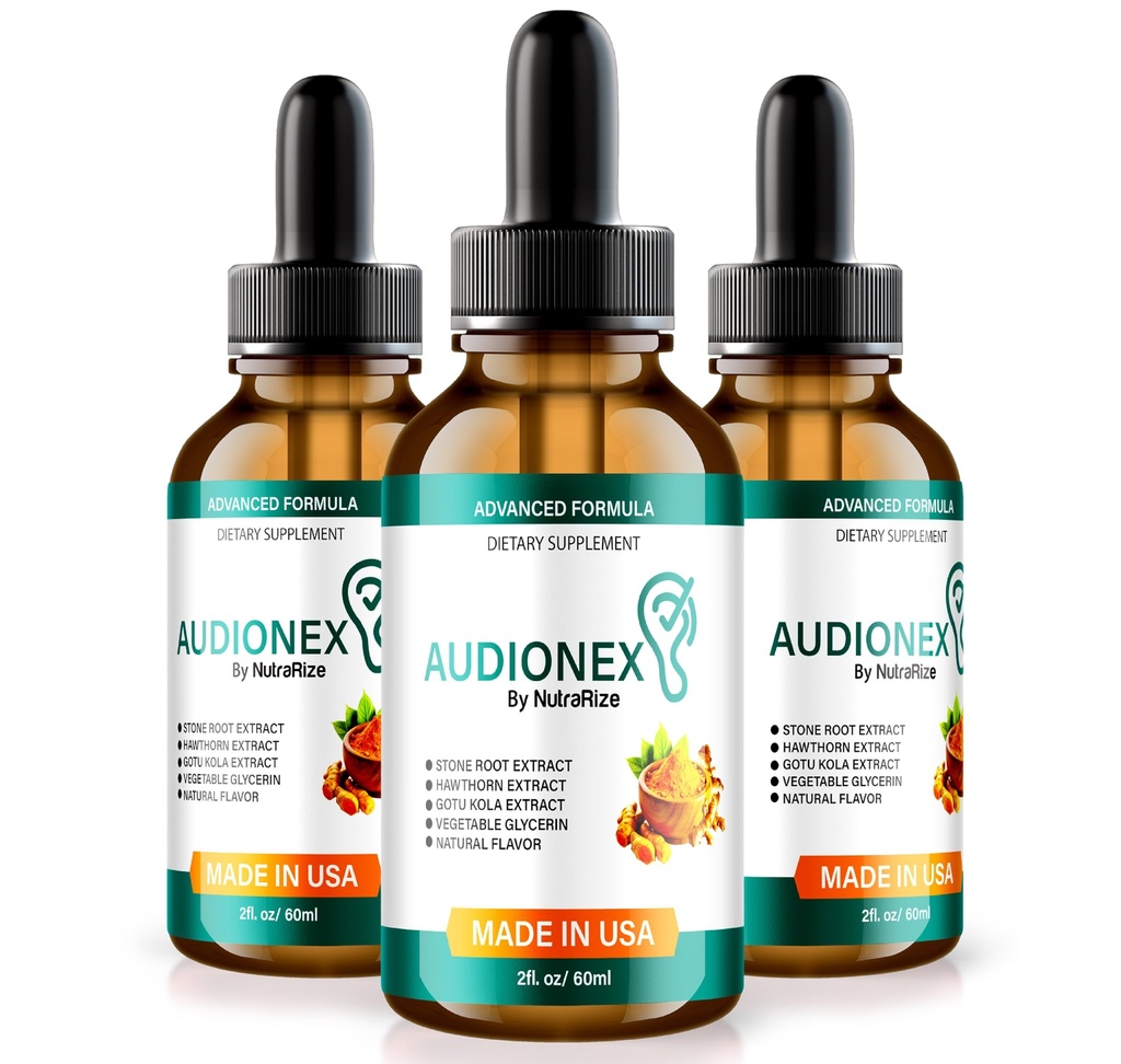 NutraRize (3 Pack) Audionex Drops, Comprehensive Formula for Your Hearing Needs, All Natural Oral Supplement for Overall Ear Health and Function, Official Audio Nex Gotas Reviews (90 Servings)