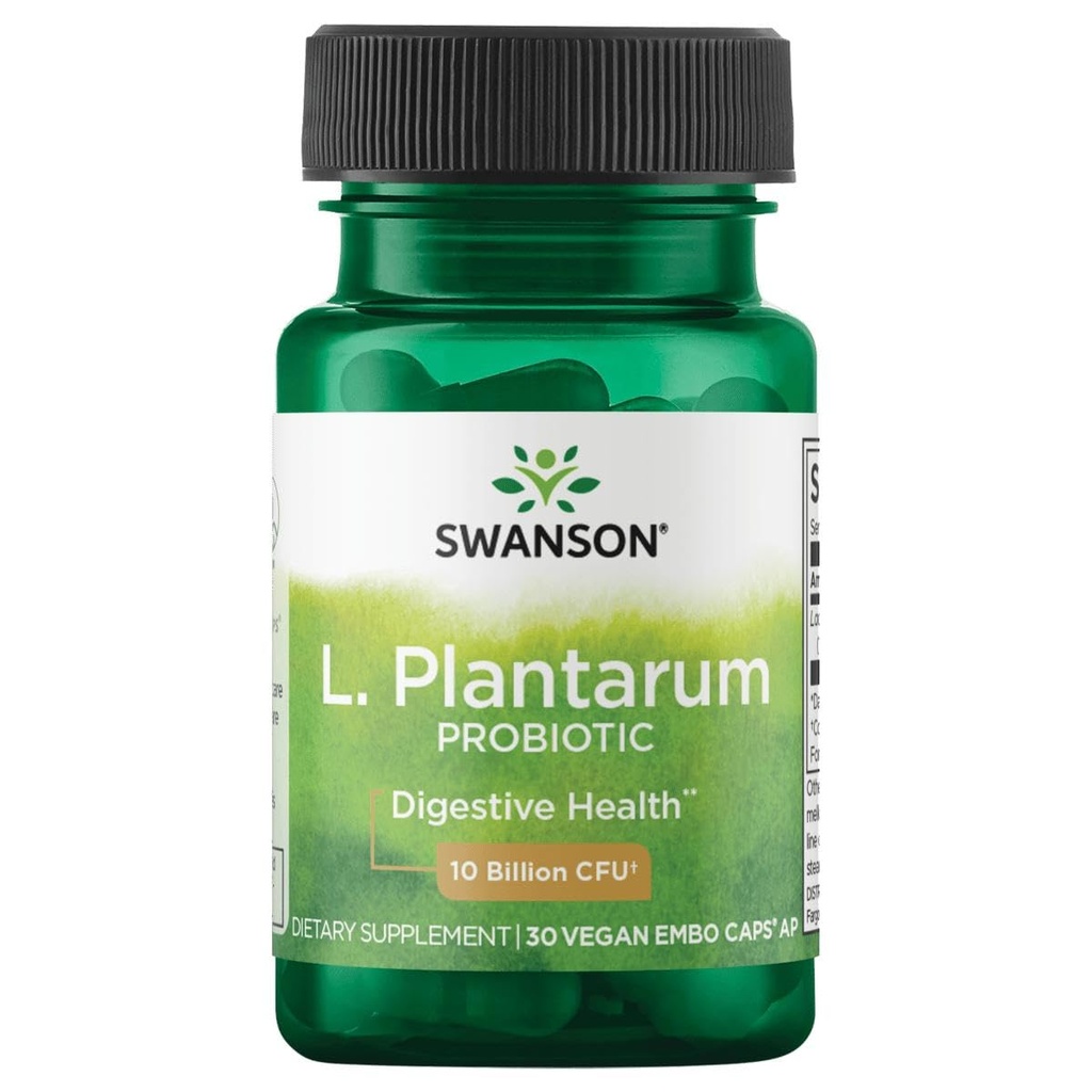Swanson L. Plantarum - 促进肠胃平衡和肠道调节的消化补充剂 - 帮助减少排卵的自然公式 - (30 Veggie Capsules)