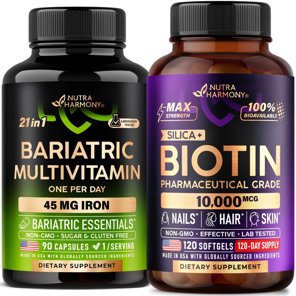 Bariatric Multivitamin Capsules & Biotin with Silicon Softgels