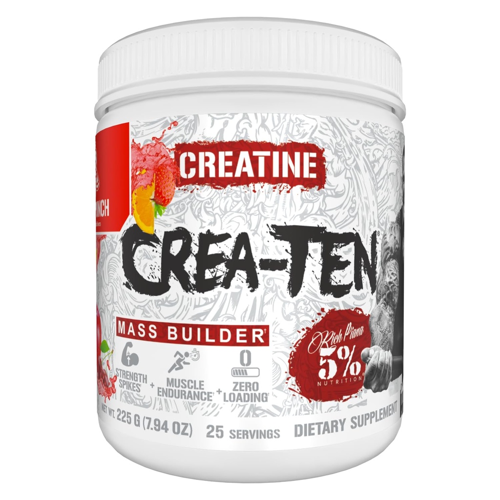 5% 营养 Createn Creatine Complex + Accreators + 火烧 Creatine Power for Muscle Gain → 最大功率,强力,耐力,和复苏(Fruit Punch)
