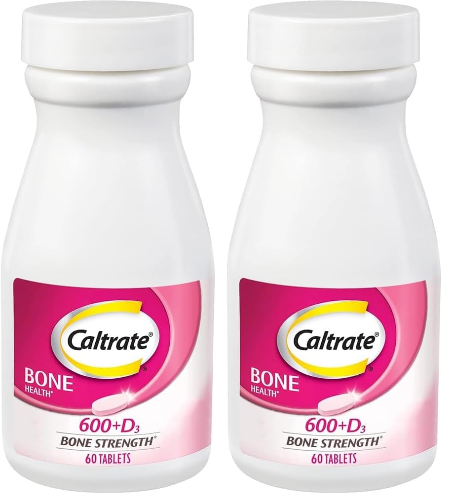 Caltrate 600 Plus D3 Calcium and Vitamin D Supplement Tablets, Bone Health Supplements for Adults - 60 Count (Pack of 2)