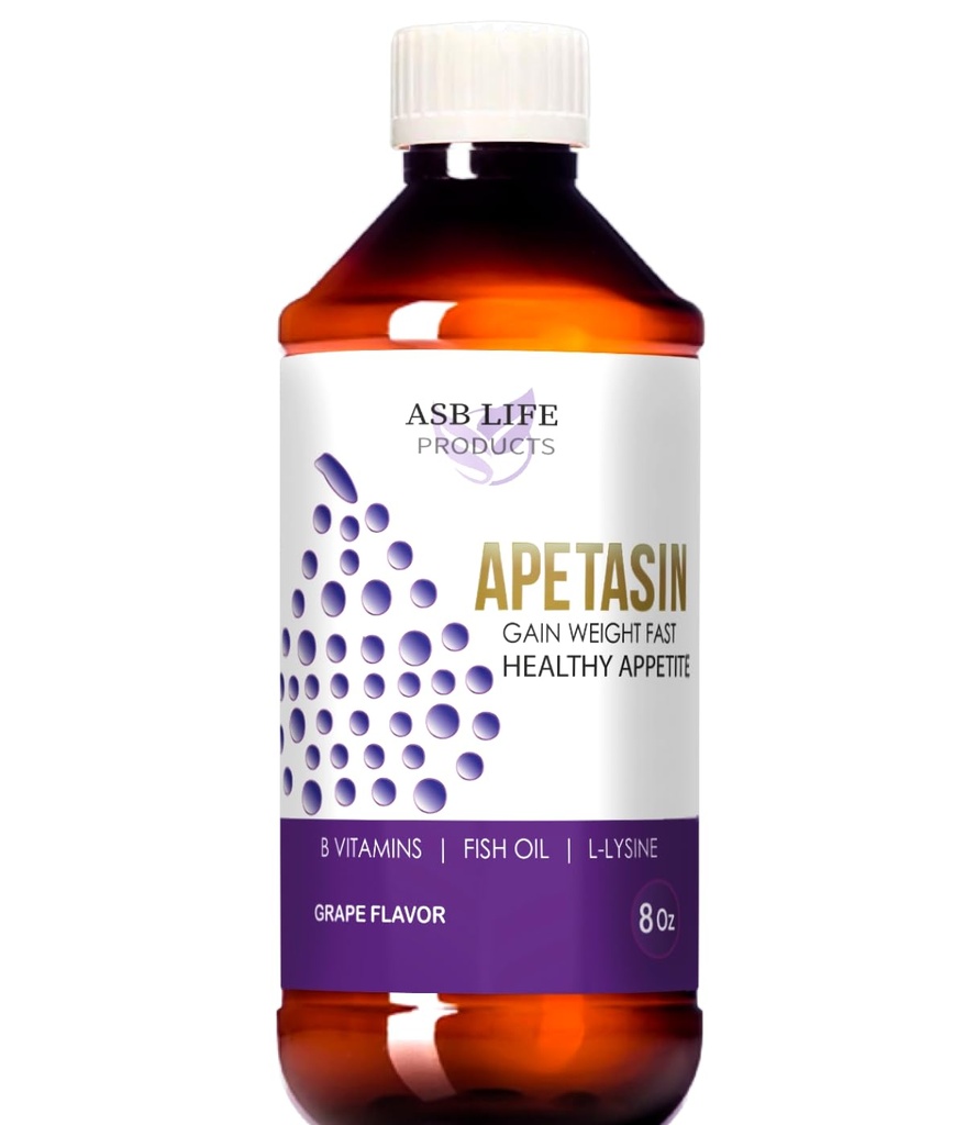 Apetasin Blended Multivitamin Appetite Booster Weight Gain Stimulant Food Booster for Underweight Adults Kids Elderly L-Lysine B1 B2 B3 B5 B6 B12 Omega 3 Cilantro Ginger Herbal Hunger activators