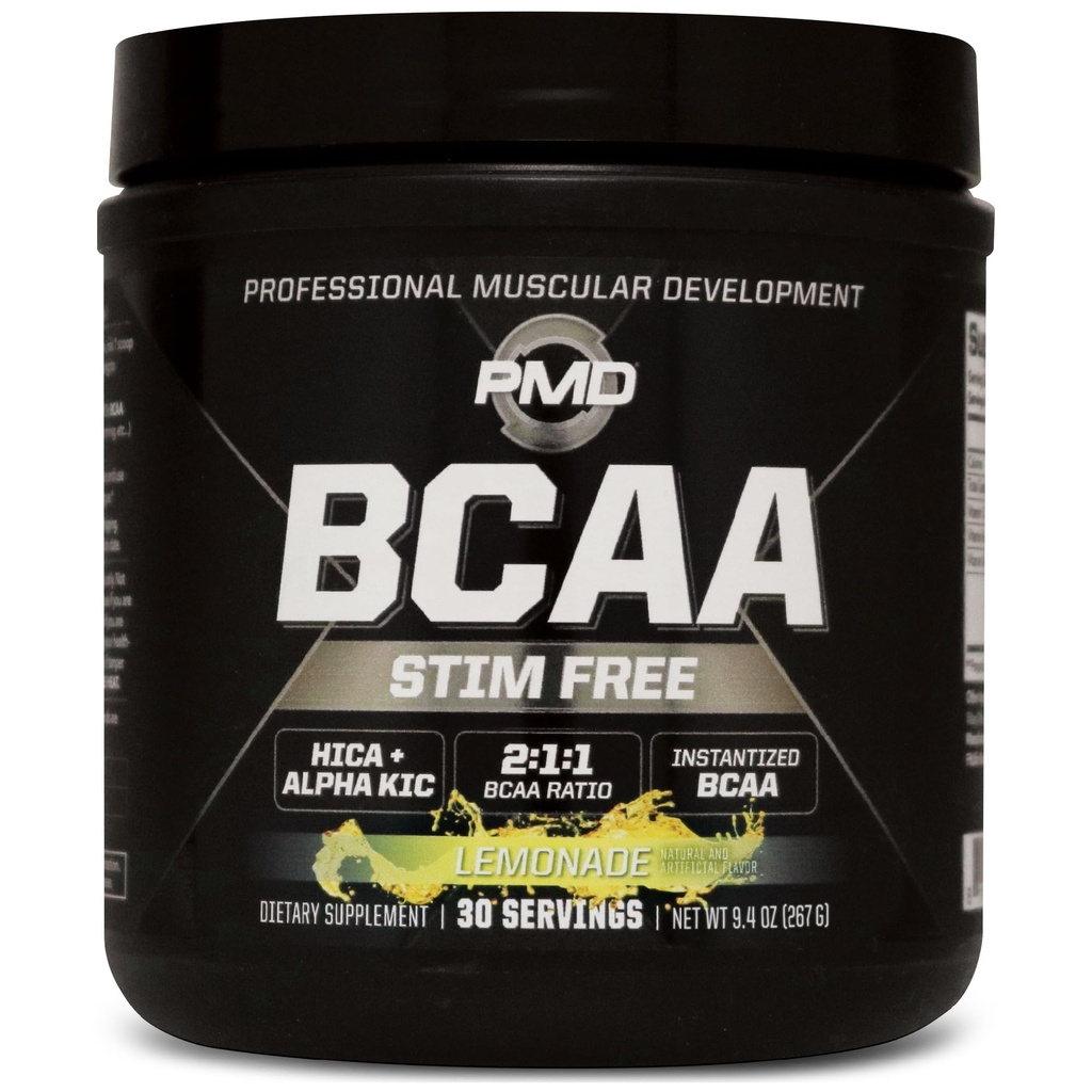 PMD Sports BCAA 无刺激氨基酸 - 更好的锻炼性能,强化恢复,每日能源,肌肉构建器,和肌肉分裂 - BCAA 粉末饮用混合剂 - 柠檬水(30种服务)