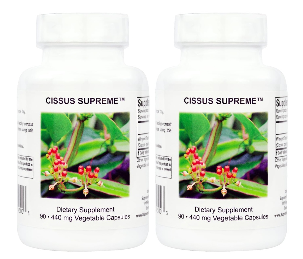 Supreme Nutrition Cissus Supreme, 90 Pure Winged Treebine Vegetarian Capsules (Pack of 2)