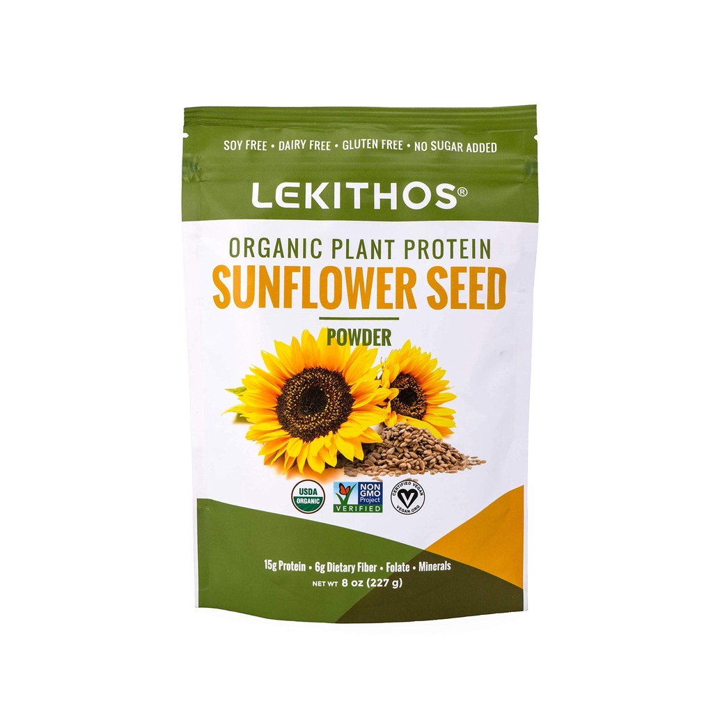 Organic Sunflower Seed Protein Powder | 15g Protein Per Serving | High in Folate, Magnesium + Potassium | 8oz | High Fiber | Single Ingredient | Plant-Based, Vegan, Non-GMO, No Added Sugar