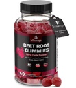 Beet Root Gummys - 超级硝基氧化贝特补充剂 - 红贝特罗特心菜与葡萄种子动力 & B12 - 石榴糖 Flavor, 60 Chewables Beets