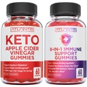 Atlantis Nutrition 60 Keto Apple Cider Vinegar Gummies + 60 8-in-1 Immune Support Gummies