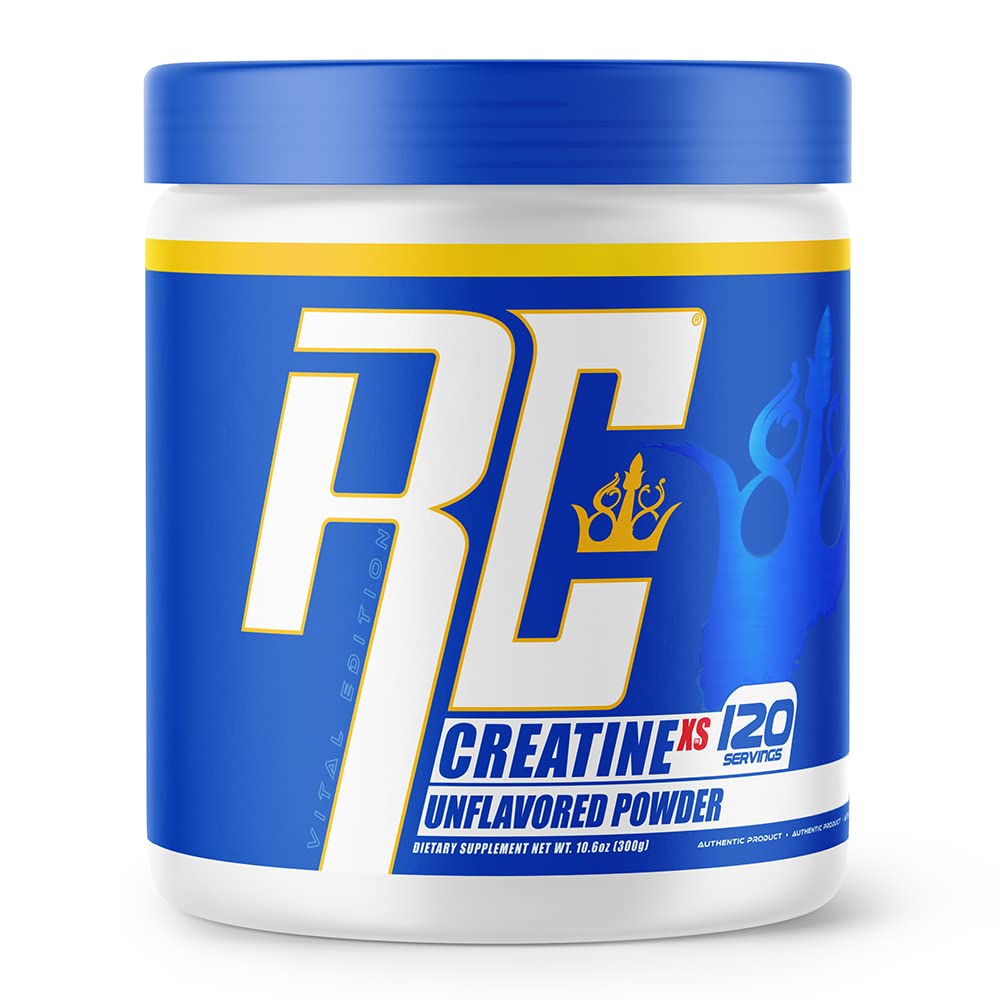 Ronnie Coleman 签名系列 Creatine-XS, Creatine Monohydrate Powder, 肌肉建设和力量的后修补, 能量支持, 大众增益器, 不受欢迎, 120 服务