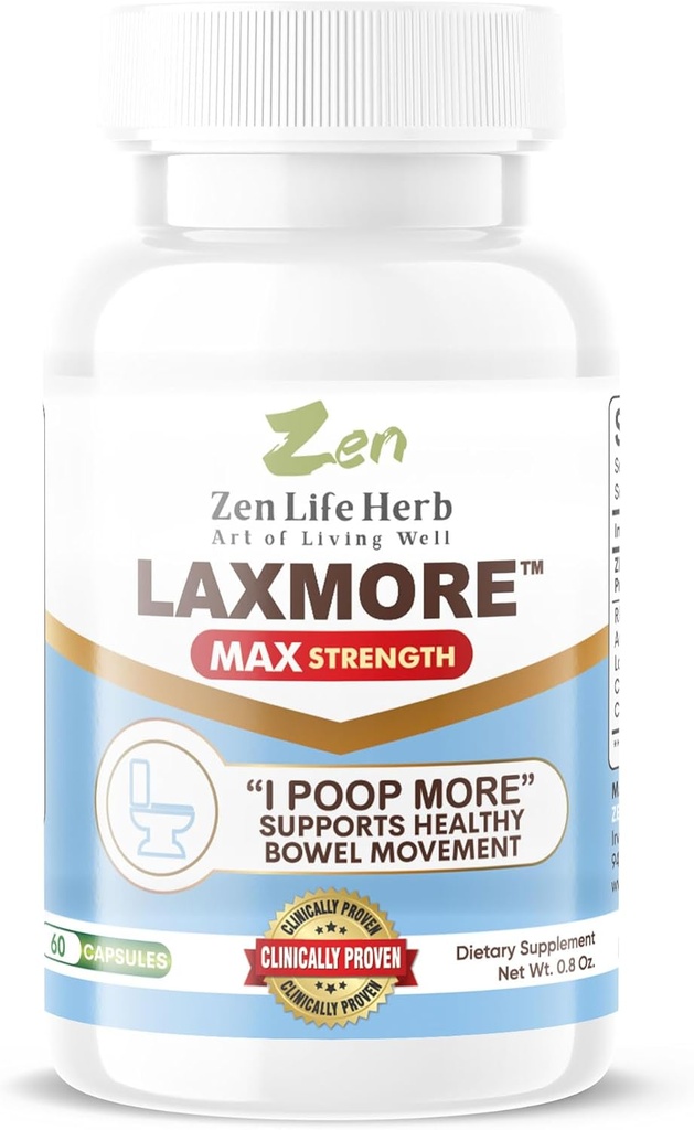 ZEN Life HERB LAXMORE I Poop More Max 力量 100%自然植物补充剂(60 Capsules)