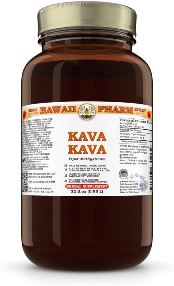 夏威夷Pharm Kava Kava液体提取器,Kava Kava (Piper Methysticum) 丁香补充剂 32 oz 未过滤