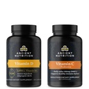Ancient Nutrition Vitamin D Capsules, 60 Count + Vitamin C Capsules, 60 Count