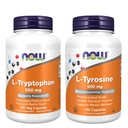 NOW Foods Mood Neurotransmitter Bundle* - L-Tryptophan 500mg Supplement 120 Veg Capsules + L-Tyrosine 500mg Capsules 120ct - Mood & Neurotransmitter Support*