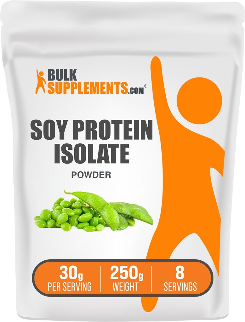 bulk Assupports.com 豆质蛋白隔离粉 - 维根蛋白粉 - 无味蛋白 - 纯和格卢滕免费,每服30g,250g(8.8 oz)(包1)