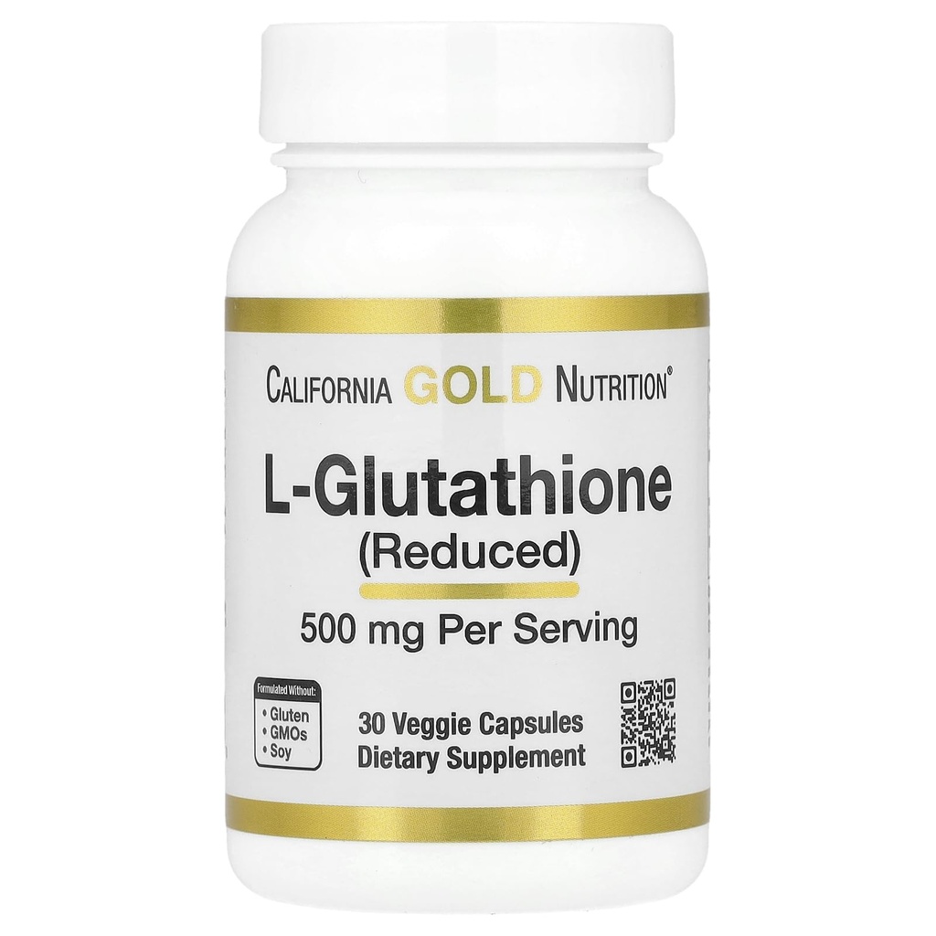 加利福尼亚金营养 L-Glutathione(减少),500毫克,30枚Veggie Capsules