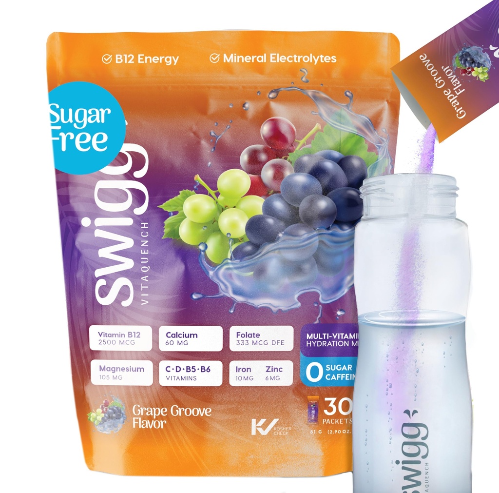 Electrolytes Powder No Sugar - 10+ Multi Vitamin Electrolytes Powder Packets Sugar Free, B12, B5, B6, C, D Folate, Iron, Magnesium, Calcium, Flavor