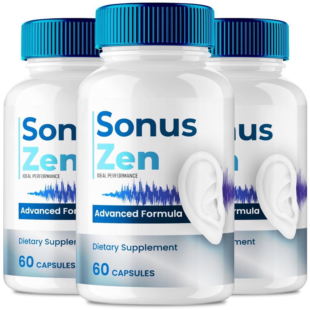 SonusZen Capsules, Official Sonuszen Tinnitus Relief for Ringing Ears Pills, Advanced Ear Health Support Supplement Pills, All Natural for Healthy Ringing Ear, Sonus Zen Pill Reviews (3 Pack)